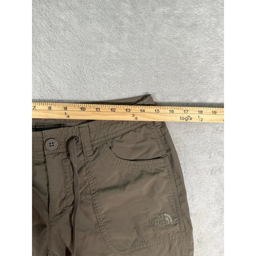 The North Face Pants Womens 4 Green Nylon Roll Up Convertible Hiking Outdoor